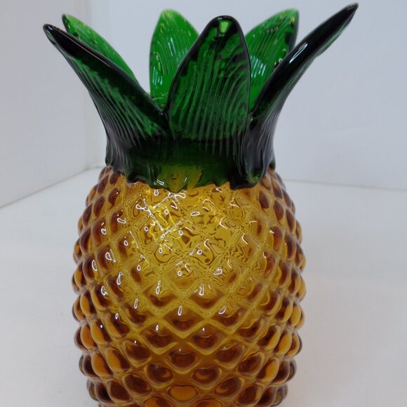 Unbranded Well Made Glass Pineapple 8 In. Tall X 4.5 In. Wide Vase, Hand Blown - Picture 11 of 12
